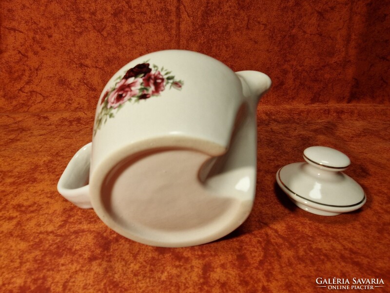 Több termékem 50%-os engedménnyel! Gyönyörű rózsás porcelán kávékiöntő (kotyogós kávéfőzőhöz)