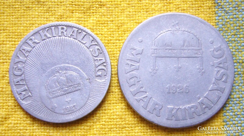 Magyar Királyság 10 Fill, 50 Fillér "R" 1926 és 27 T1