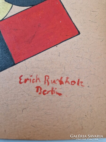 Erich Buchholcz: Vogel im Nest, guache