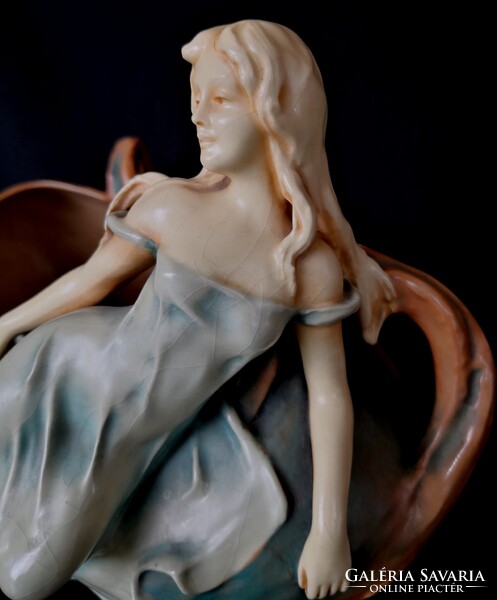 DT/455 – Bernard Bloch Manufaktúra – Csodaszép szecessziós majolika kínáló