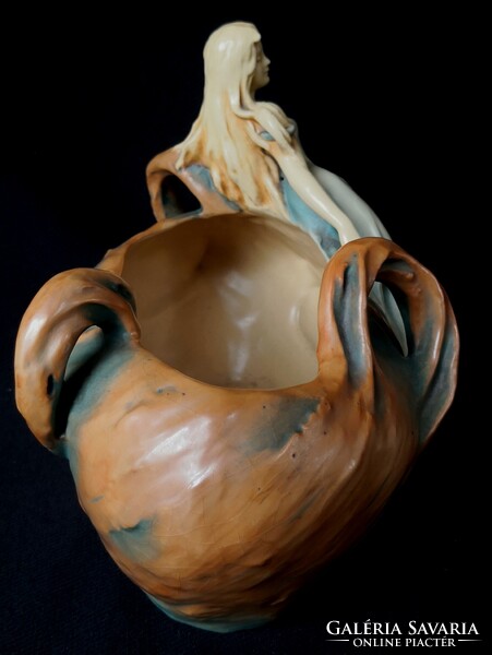 DT/455 – Bernard Bloch Manufaktúra – Csodaszép szecessziós majolika kínáló