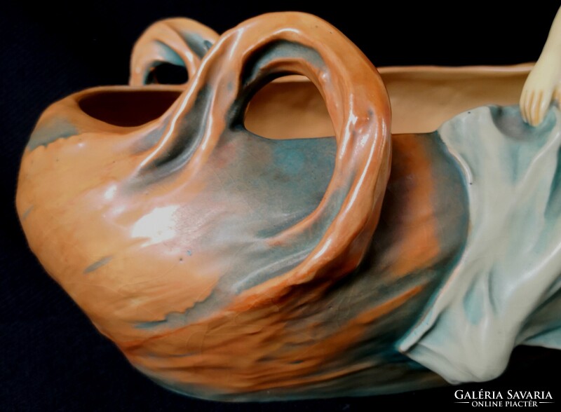 DT/455 – Bernard Bloch Manufaktúra – Csodaszép szecessziós majolika kínáló