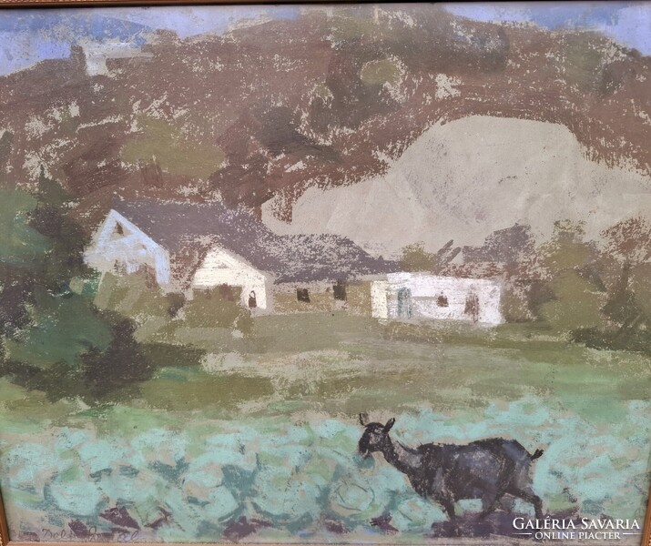 Deli Antal (1886-1960) Káposztásban,Képcsarnokos Festmény