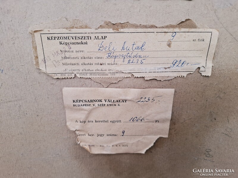 Deli Antal (1886-1960) Káposztásban,Képcsarnokos Festmény