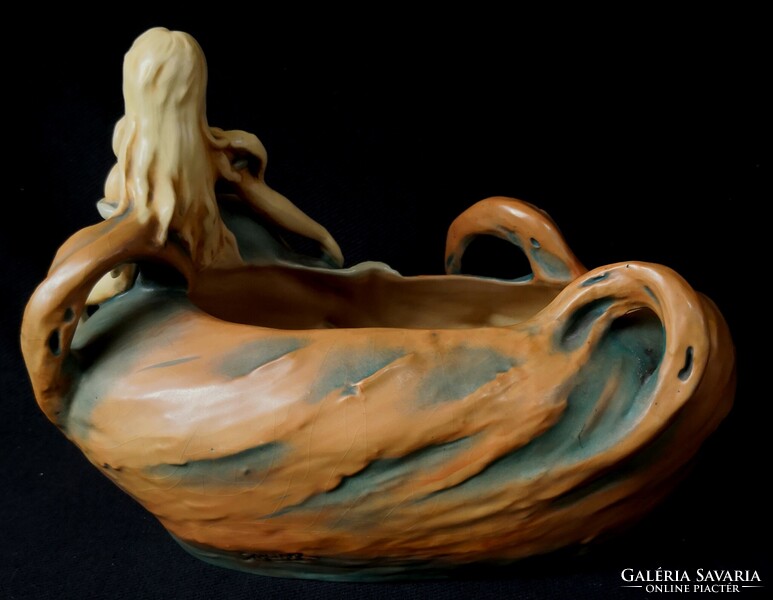 DT/455 – Bernard Bloch Manufaktúra – Csodaszép szecessziós majolika kínáló