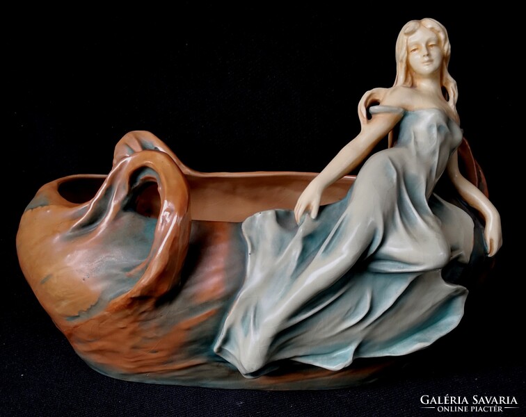 DT/455 – Bernard Bloch Manufaktúra – Csodaszép szecessziós majolika kínáló