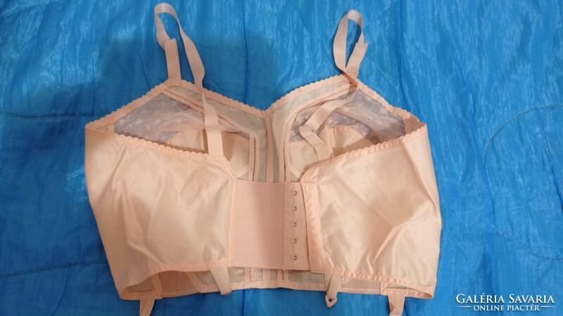40 B vintage harisnyatartós top, testszínű nejlon melltartó, Kayser Tailored