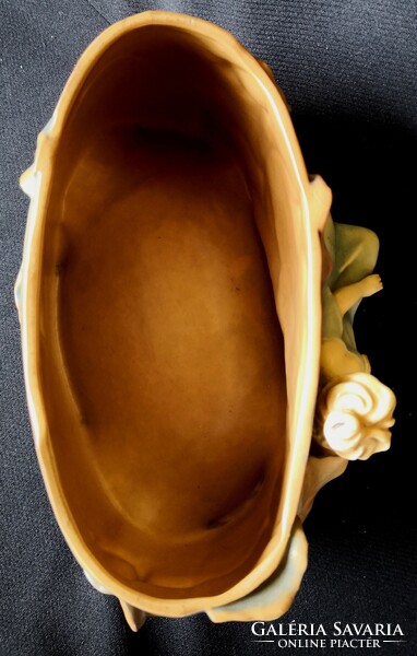 DT/456 – Bernard Bloch Manufaktúra – Gyönyörű szecessziós majolika kaspó, kínáló