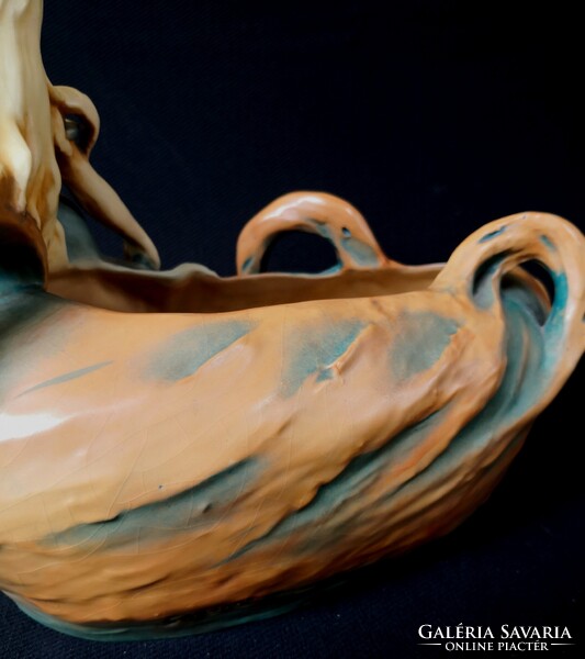 DT/455 – Bernard Bloch Manufaktúra – Csodaszép szecessziós majolika kínáló