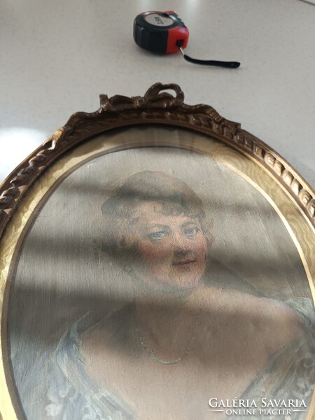 Antik késő Biedermeier portré.