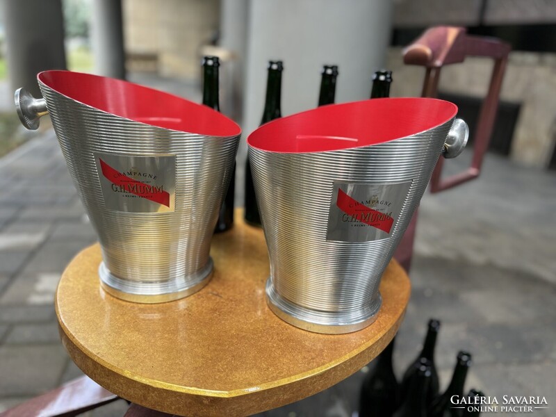 2 db G.H. MUMM Champagne magnum pezsgőhűtő jégveder párban
