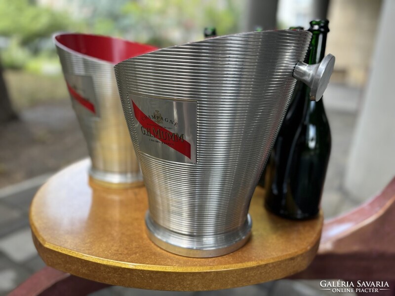 2 db G.H. MUMM Champagne magnum pezsgőhűtő jégveder párban