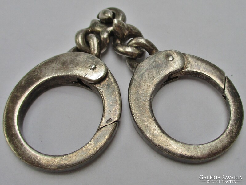 Különleges régi ezüst köpeny összefogó, karabiner