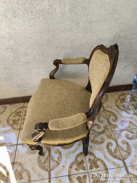 Antik Bécsi barokk rokokó stílusú káros szék fotel szép àllapotban dúsan faragott. Videó!!