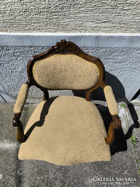 Antik Bécsi barokk rokokó stílusú káros szék fotel szép àllapotban dúsan faragott. Videó!!