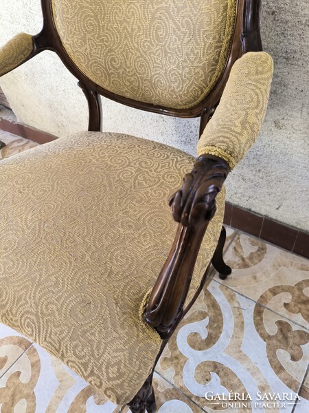 Antik Bécsi barokk rokokó stílusú káros szék fotel szép àllapotban dúsan faragott. Videó!!
