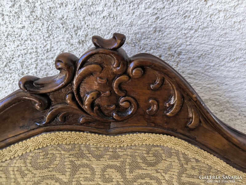 Antik Bécsi barokk rokokó stílusú káros szék fotel szép àllapotban dúsan faragott. Videó!!