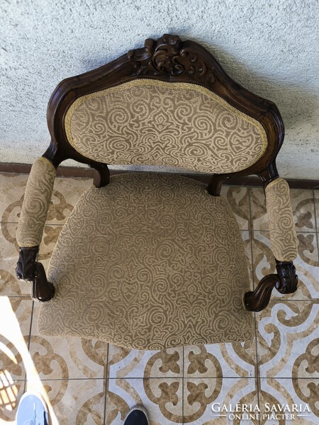 Antik Bécsi barokk rokokó stílusú káros szék fotel szép àllapotban dúsan faragott. Videó!!
