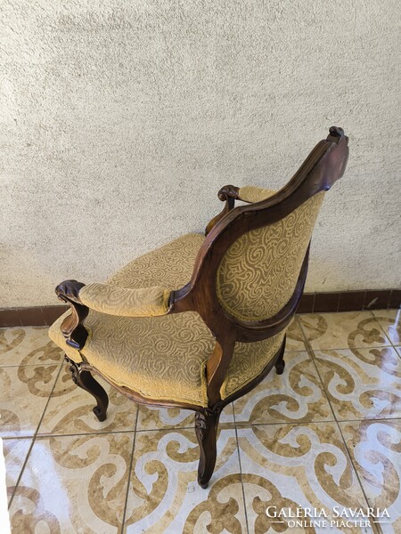 Antik Bécsi barokk rokokó stílusú káros szék fotel szép àllapotban dúsan faragott. Videó!!