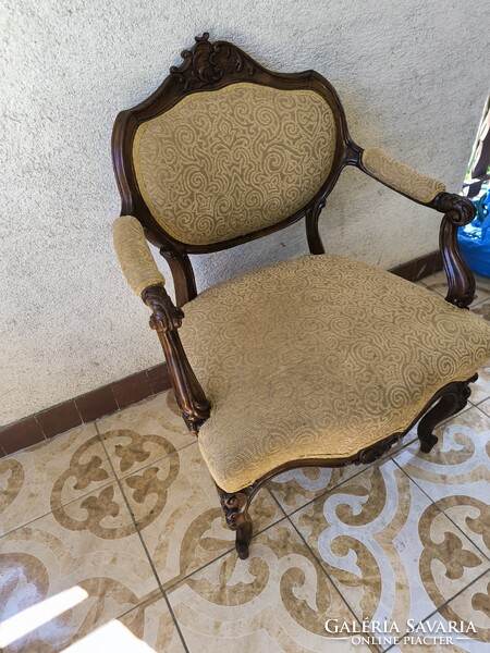 Antik Bécsi barokk rokokó stílusú káros szék fotel szép àllapotban dúsan faragott. Videó!!