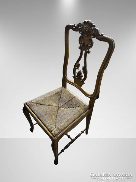 Ebédlőasztal fonott üléses székekkel (6 személyes garnitúra)