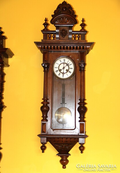 Ónémet, rugós antik falióra 106 cm