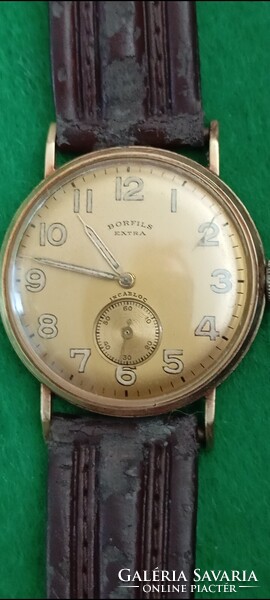 Retró 14kr arany , mechanikus svájci Ernest Borel és fia férfi  karóra  d: 32mm 1869-1951/működő/