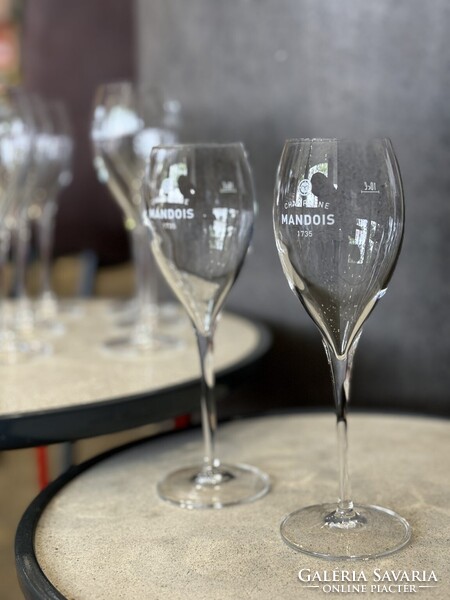 MANDOIS Champagne pezsgős készlet - kétpalackos jégveder és 12 kristálypohár - Esküvői ajándék szett