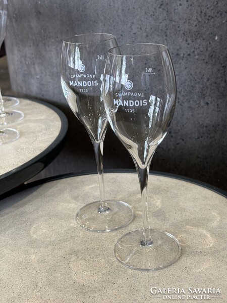 MANDOIS Champagne pezsgős készlet - kétpalackos jégveder és 12 kristálypohár - Esküvői ajándék szett