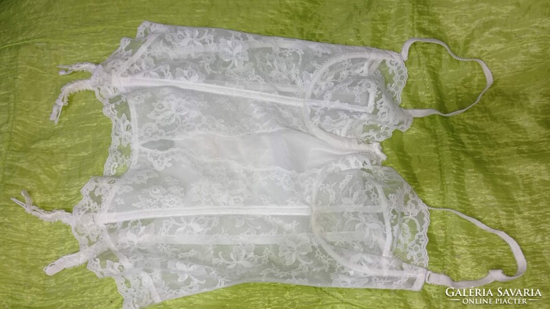 Vintage 85 D harisnyatartós hófehér csipke fehérnemű