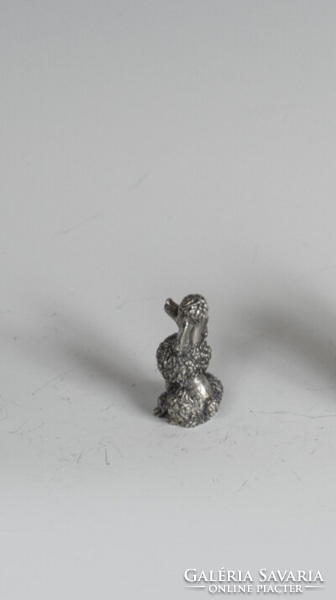 Ezüst miniatűr pudli figura (EZM - 21)