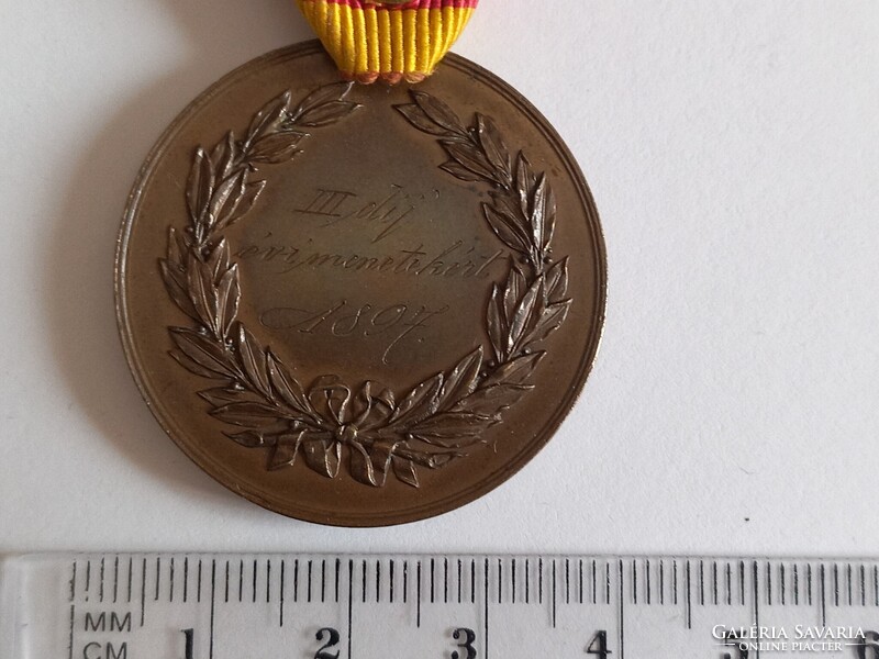 Kerékpáros bronz érme 1897-ből Hunnia Magyar Bycicle Club