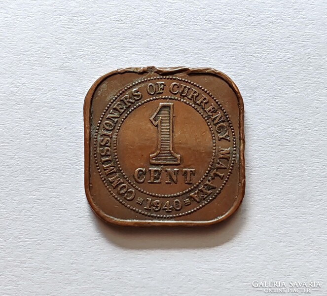 Malaya 1 Cent 1940, King Geroge VI.