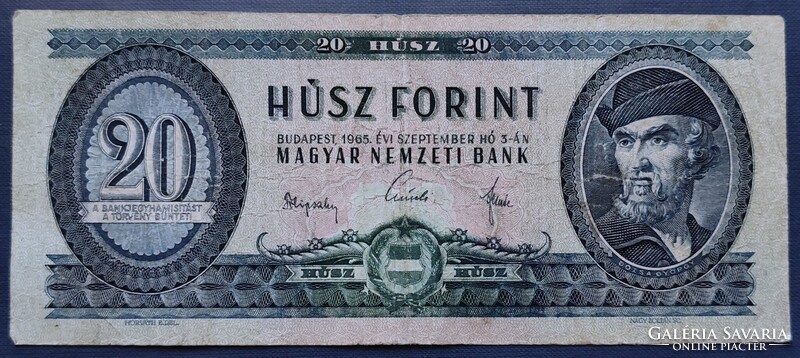 20 Forint 1965, F+.