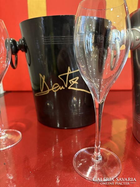 DEUTZ Champagne Black & Silver 2 vintage pezsgős jégveder párban