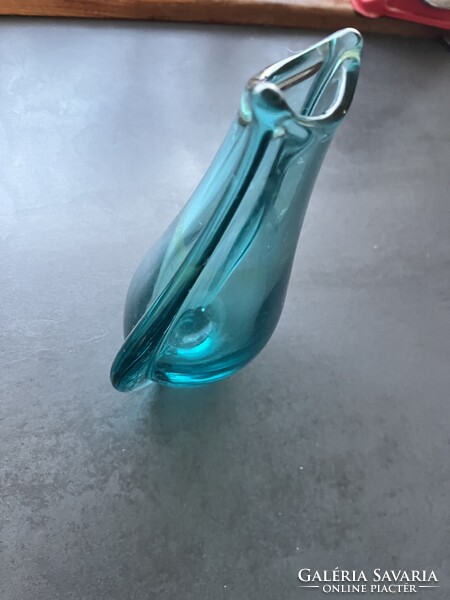 Csodás türkiz Miloslav Klinger üveg váza