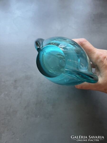Csodás türkiz Miloslav Klinger üveg váza