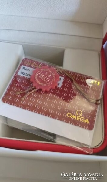 Omega eredeti óra doboz,certifikáció + promocios füzet