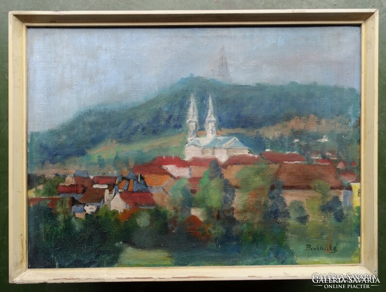 Benkhard Ágost : Felsőbánya a Nagyboldogasszony templommal