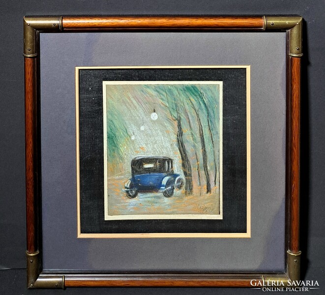 EXKLUZÍV! Art deco grafika, 1926 - különleges keretben! Olyan mint egy Scheiber...