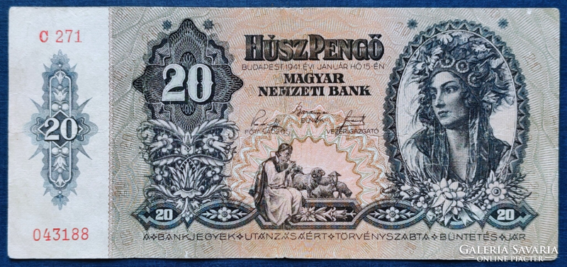 20 Pengő 1941, VF.