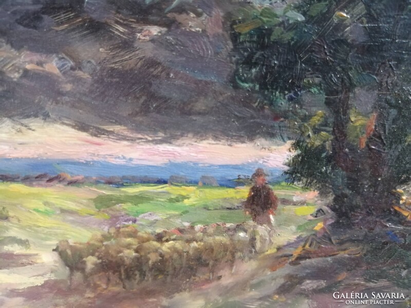 PÁLLYA CAROLUS /1875-1949/ - BIRKÁKAT TERELŐ JUHÁSZ