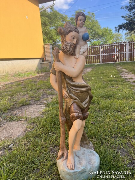 Szent Kristóf fa szobra