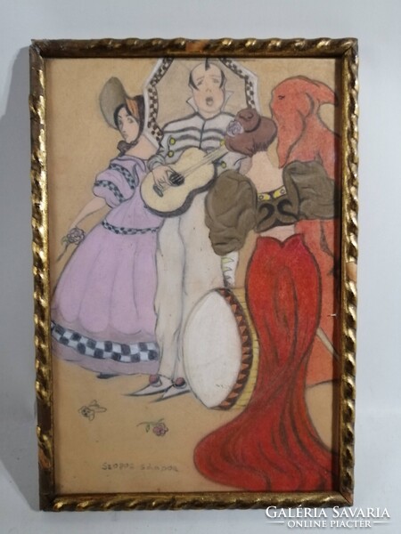 ART DECO GRAFIKA - SZOPOS SÁNDOR /1881-1954/