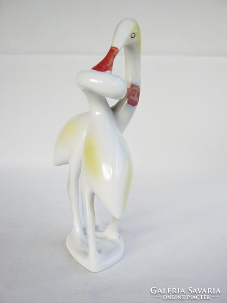 Hollóházi porcelán nagy méretű madár pár gém