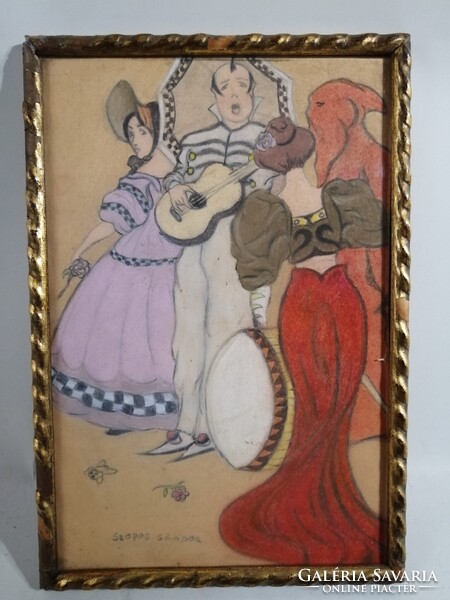 ART DECO GRAFIKA - SZOPOS SÁNDOR /1881-1954/