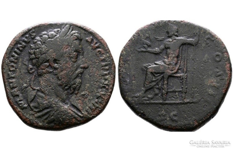 Marcus Aurelius 161-180 Sestertius, Jupiter, Római Birodalom, ritka