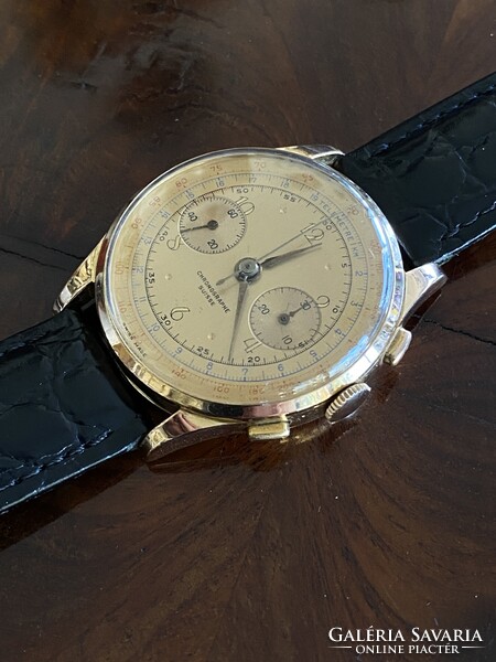 Chronographe Suisse  Kronográf 18k Arany Férfi Karóra 1960