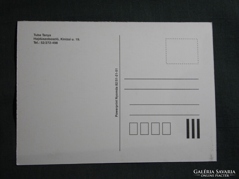 Képeslap,Hajdúszoboszló,mozaik,Tuba tanya,szálló,csárda látkép,részlet, 2000-