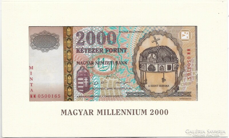2000 forint 2000 Millenium MINTA UNC Nagyon ritka "0500165"